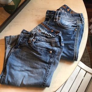 2 Pair Rock Revival jeans 29x33